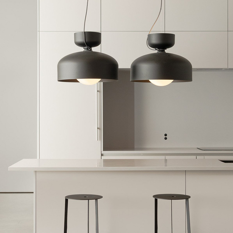 Modern minimalist style wood black white metal E27 chandelier classic pendant lamp